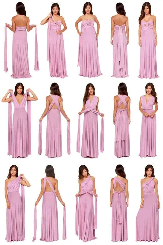 Sexy Women Multiway Wrap Convertible Boho Maxi Club Red Dress Bandage Long Dress Party Bridesmaids Infinity Robe Longue Femme - M & M Global