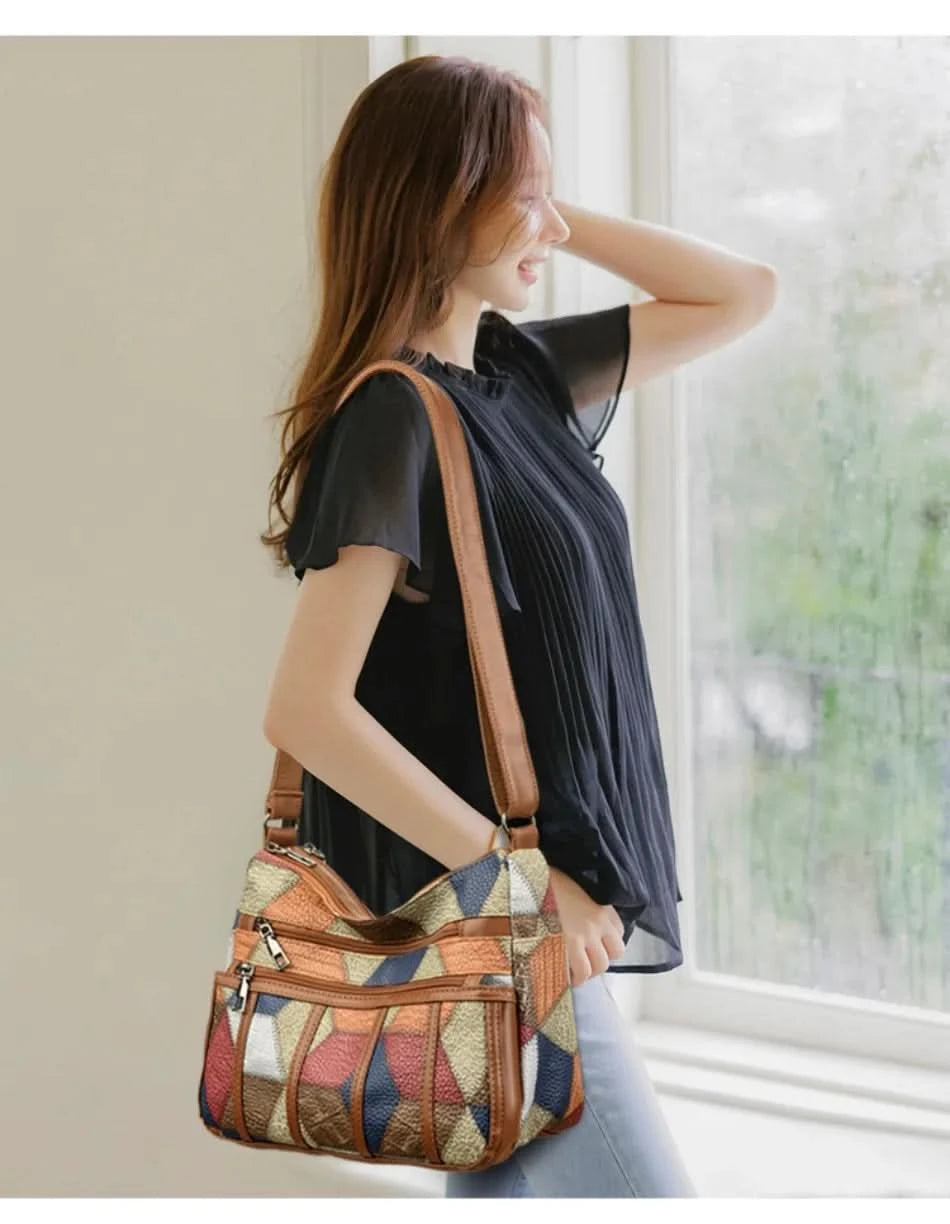 Soft Leather Purses and Handbags Casual Shoulder Crossbody Bags for Women 2024 Vintage Multi-pocket Ladies Messenger Bags Design - M & M Global