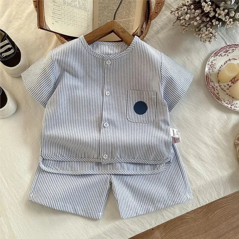 New Children Summer Boy Girls Clothes Japanese Style Strips T Shirt Shorts 2pcs/Sets Fashion Garment Kids Tracksuits 0-5 Years - M & M Global