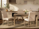 Rustic Dining Table, Farmhouse Kitchen Dining Chairs , Charming 60" Rectangular Wooden Table& Upholstered