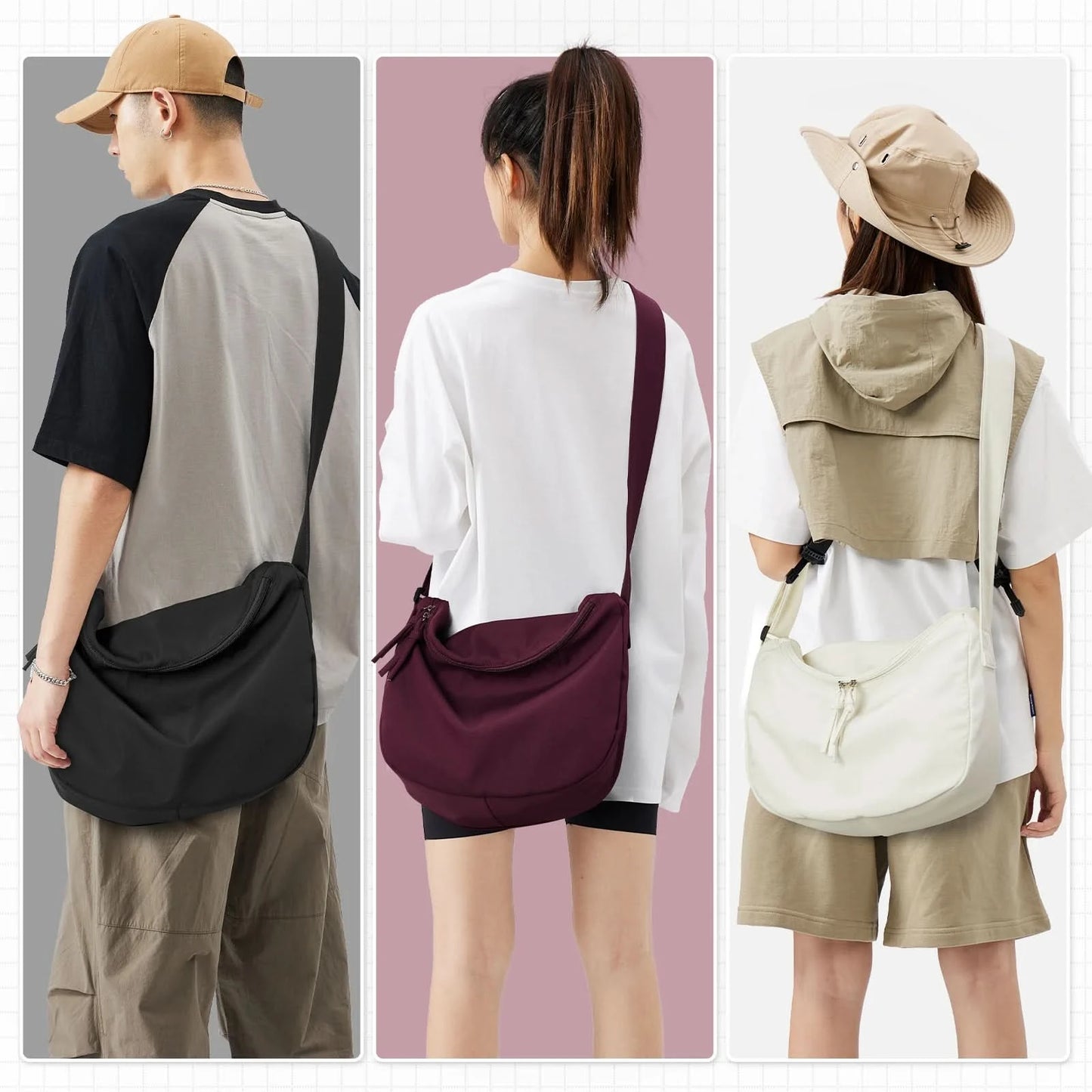 Style Shoulder Bag Nylon Waterproof Messenger Bag School Bag Simple Men's & Women’s Bag   Designer Sling Crossbody Bag, City Bag - M & M Global