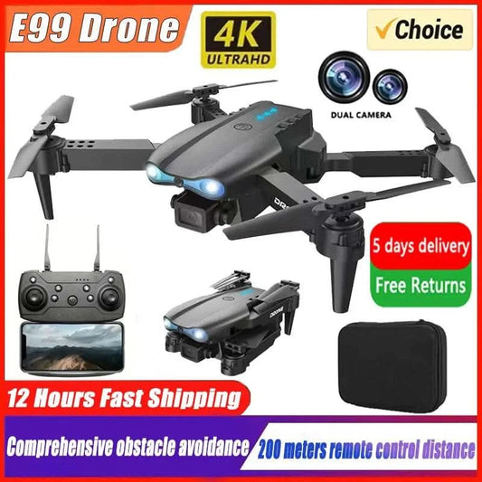 E99 Pro Drone Quadcopter Remote Control Handle Four Axis Aircraft HD 6K Photography UAV Altitude Fixation Helicopter Toys - M & M Global