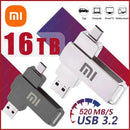Xiaomi 16TB Flash Drive USB 3.2 Super High Speed Flash Drive Metal Transfer Mini U Disk Pen Drive Type C Memory Disk SSD U Drive - M & M Global