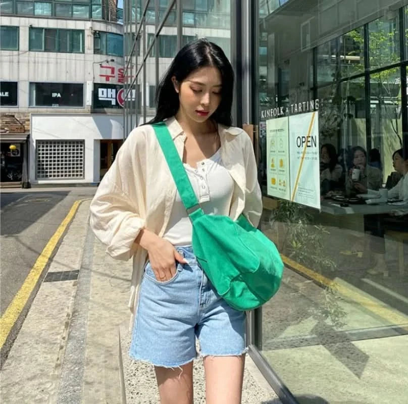 Women Shoulder Bag Large Canvas Crossbody Bags For Women Fashion Korean Female Student School Bag Chic Messenger Bag Handbags - M & M Global