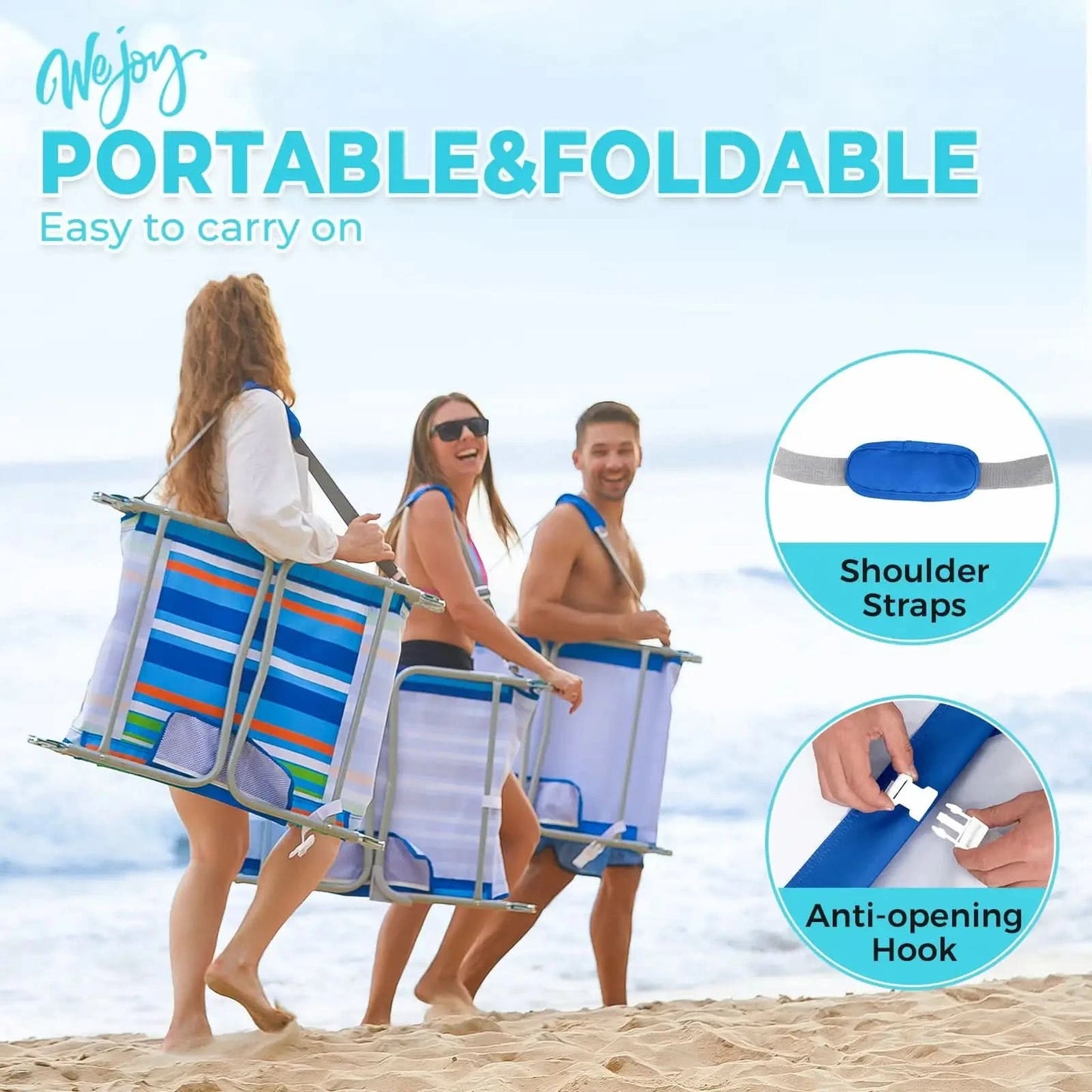 Beach Lounge Chair Adjustable Folding Face Down Tanning Lawn Chair for Adult (Blue)