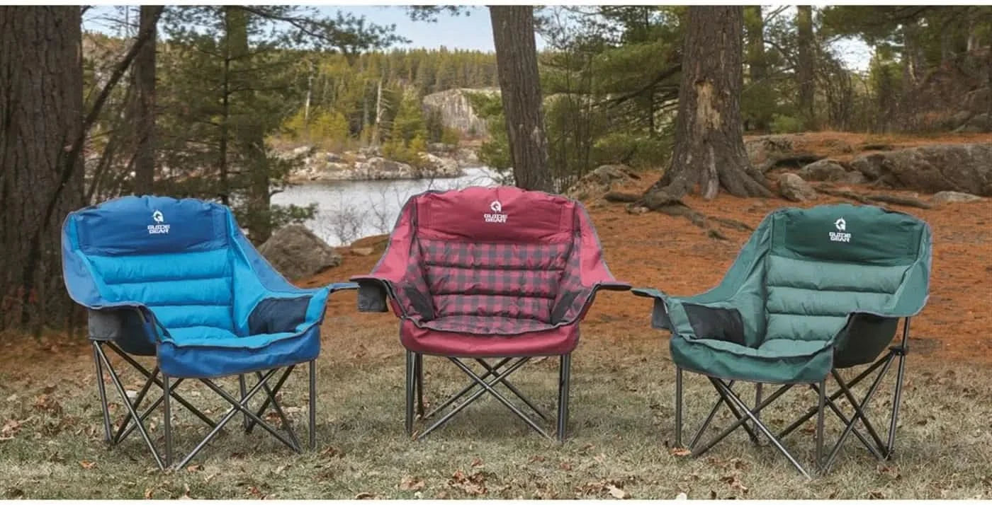 Oversized Extra Large Padded Camping Chair, Portable, Folding, Large Camp LoungeBeach Chairs for Outdoor, Adults, Men and Women,