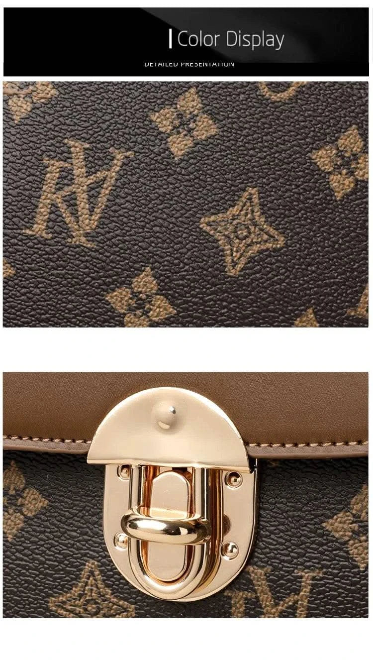 Bags for Women, Printed Fashionable Hand-Held Locks, Commuting Small Square Bag, Fashionable and Versatile Shoulder Crossbody Ba - M & M Global