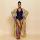 Para Praia Kimono Beach Robe 9 Colors Bikini Cover Ups Beachwear Femme Long Dress Sarong Women Loose Cardigan Swimsuit Covers - M & M Global
