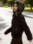 Street Y2K Casual Loose Warm Fur Collar Jacket and Coat Women Harajuku Fashion Trend Joker Fleece Padded Jacket Punk Retro Coat