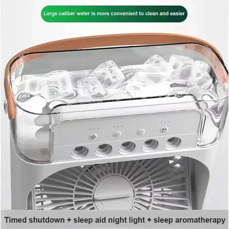 New 3 In 1 Fan AIr Conditioner Household Small Air Cooler LED Night Light Portable Humidifier Air Adjustment Fan Office Home Fan - M & M Global