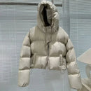 2025 New Fashion White Duck Down Jacket Hooded Women Autumn Winter Warm Over Size Casual Short Thick Outwear Female Coat