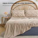 7 Pcs solid color tufted quilt set, microfiber soft and lightweight, durable and easy to wash bedding set , for all seasons