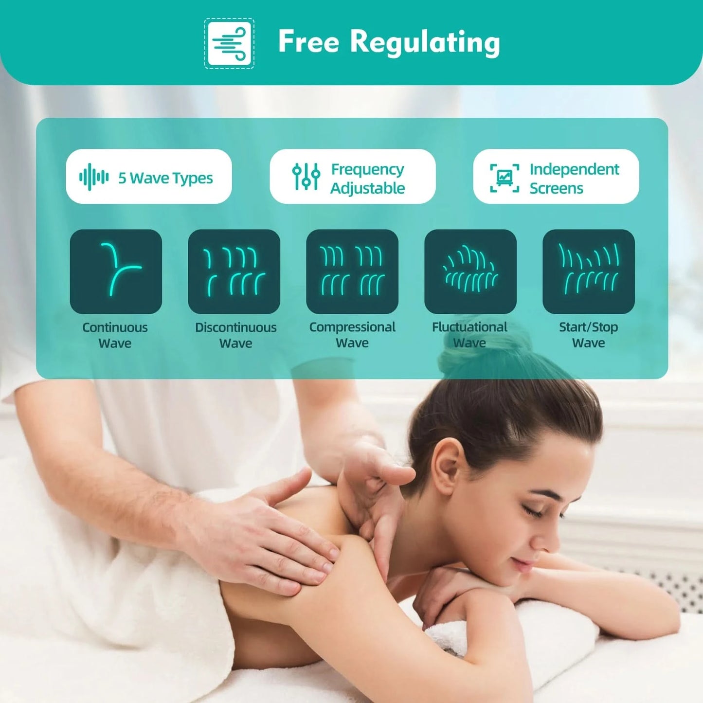 Electric Acupuncture Stimulator Machine, 110V Electric Impulse Acupuncture Treatment, 100-240V 6 Output Patch Massager - M & M Global