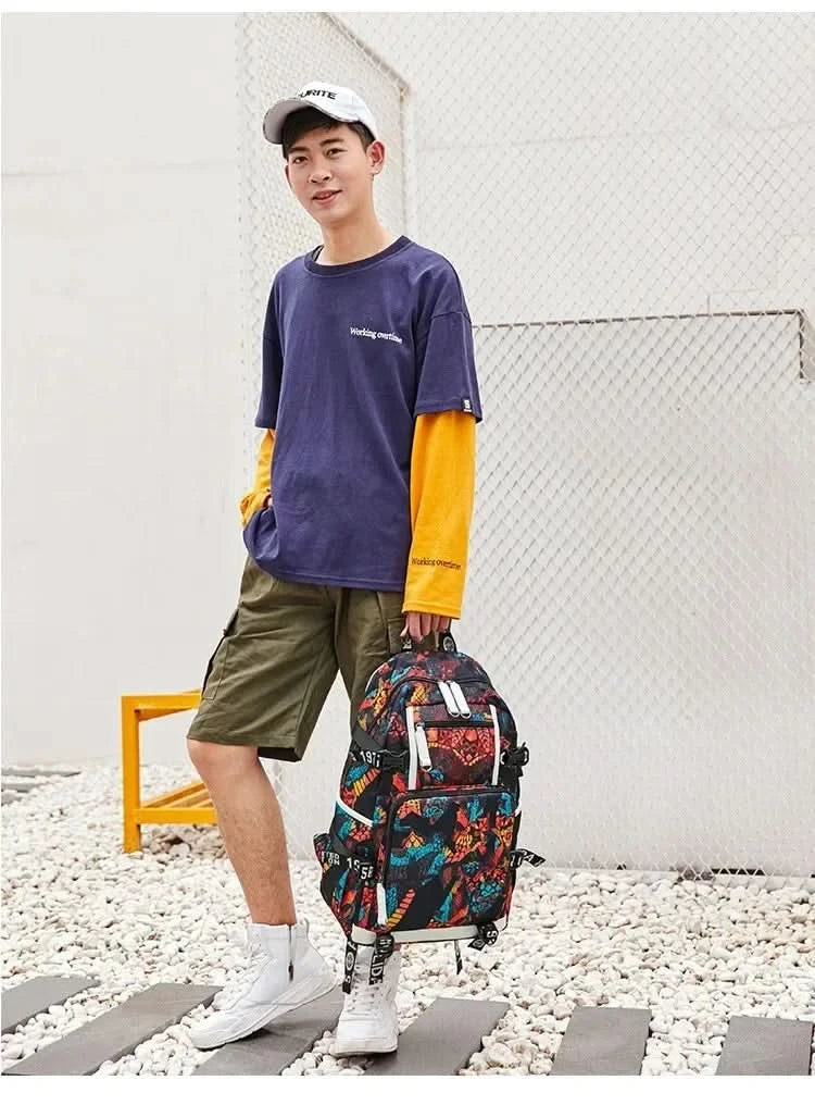 Messi C Ronaldo football bag star around high school students male and female large capacity backpack can be customized - M & M Global