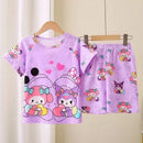 Saniro Hello Kitty Clothes Set Short Sleeve 2pcs Tshirt+Short 1 2 3 Years Old Summer New Clothing Girls Casual Loose - M & M Global
