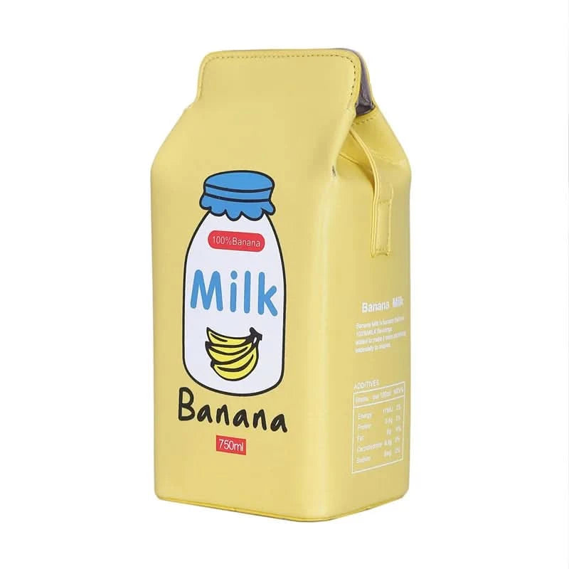 Fashion cartoon milk carton shape ladies shoulder bag, cartoon mobile phone bag. - M & M Global