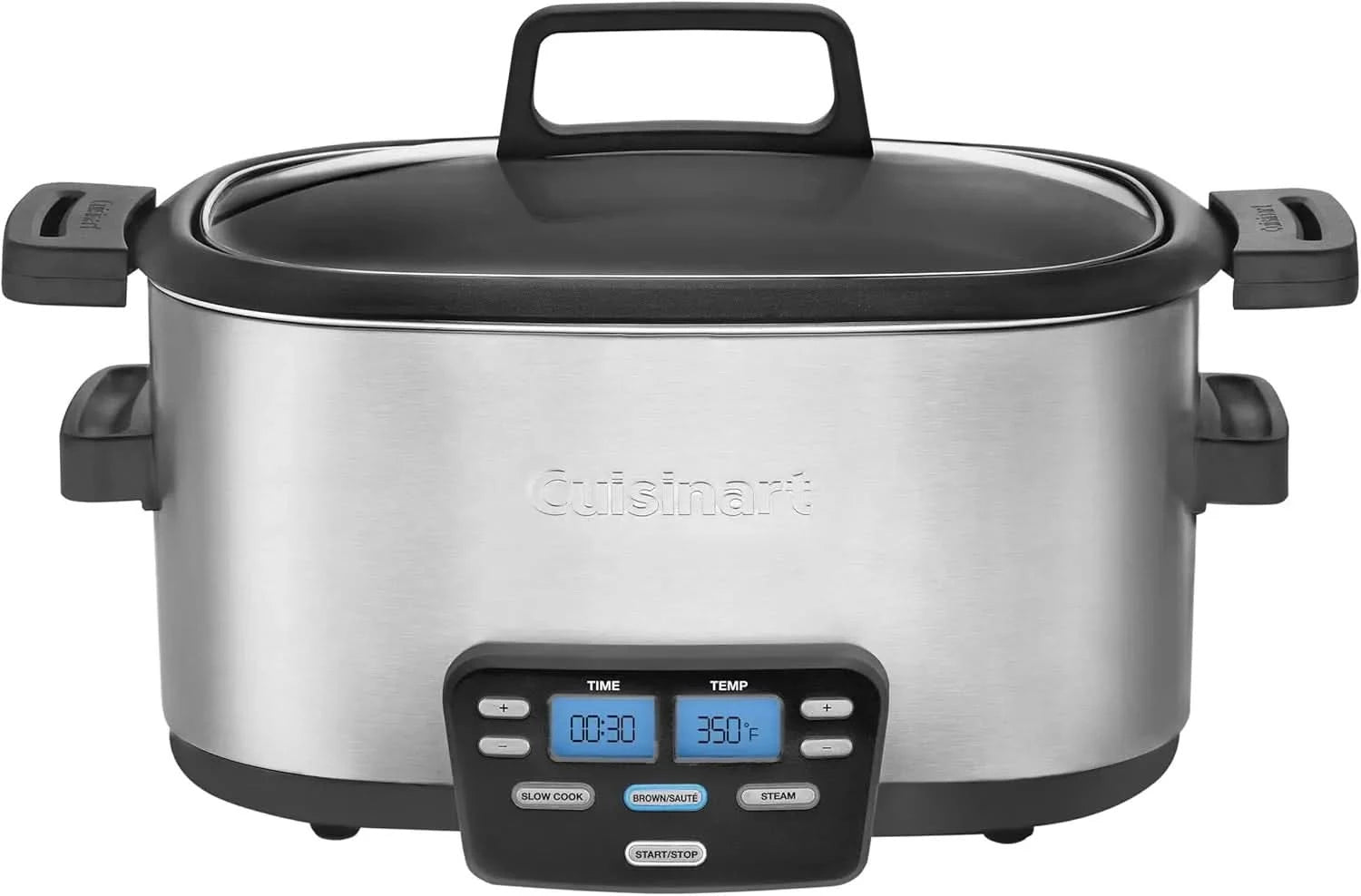 MSC-600 3-In-1 Cook Central 6-Quart Multi-Cooker: Slow Cooker, Brown/Saute, Steamer, Silver - M & M Global