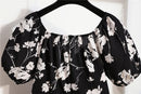 Women Mini Dresses Summer Fashion Female Vestidos Print Floral Chiffon Dresses Shirring Pleated Short Puffy Sleeve Casual Dress - M & M Global