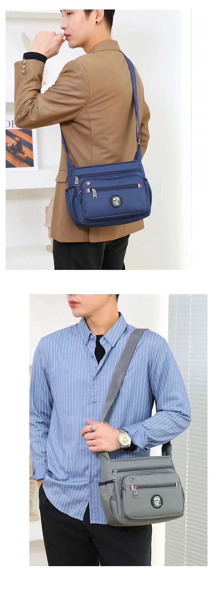 Business Fashion Men's Shoulder Bag Women's Crossbody Bag Large Capacity Multipurpose Travel Bags Tool Bag Oxford Cloth Material - M & M Global