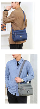 Business Fashion Men's Shoulder Bag Women's Crossbody Bag Large Capacity Multipurpose Travel Bags Tool Bag Oxford Cloth Material - M & M Global