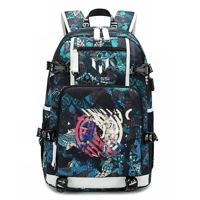 Messi C Ronaldo football bag star around high school students male and female large capacity backpack can be customized - M & M Global