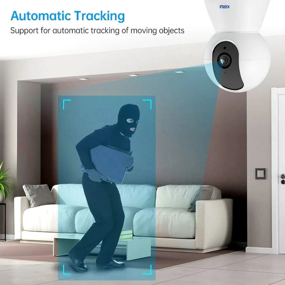 KERUI 5MP 4K Tuya Smart Mini WiFi IP Camera Indoor Wireless Home Security AI Human Detect CCTV Surveillance Camera Auto Tracking - M & M Global