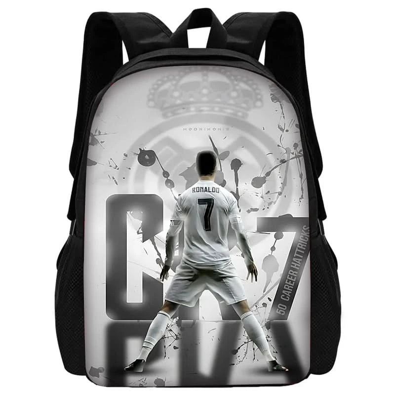 pcs set Football CR7 Star Child School Backpack with Lunch Bags Pencil Bags School Bags for R-Ronaldos Boys Girls Best Gift - M & M Global