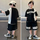 New Summer Teenagers Boys Clothing Sets Child Fashion Letter Top And Shorts 2Pcs Kids Tracksuit 4 5 6 7 8 9 10 11 12 13 14 Years - M & M Global