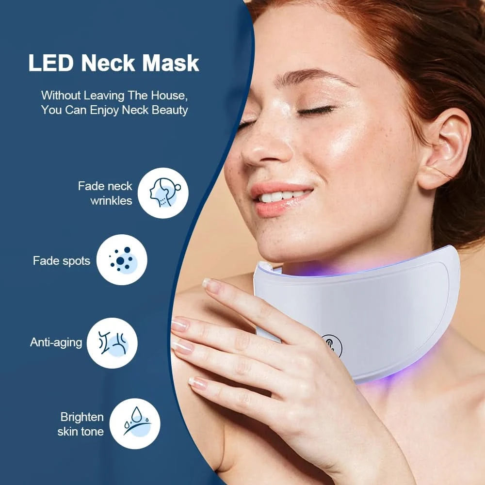 Neck LED Lift Mask Photon Anti-Wrinkle Skin Tightening Neck Beauty Device Skin Brighten Rejuvenation Neck Wrinkle Remover - M & M Global