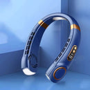 Blue neckband with gold accents on a blue background