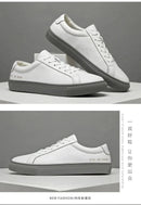 Italian Genuine Leather Men's Shoes 2024 Designer White Shoes Comfy Walking Shoes Lace-up Business Outdoor Zapatos Para Hombre - M & M Global