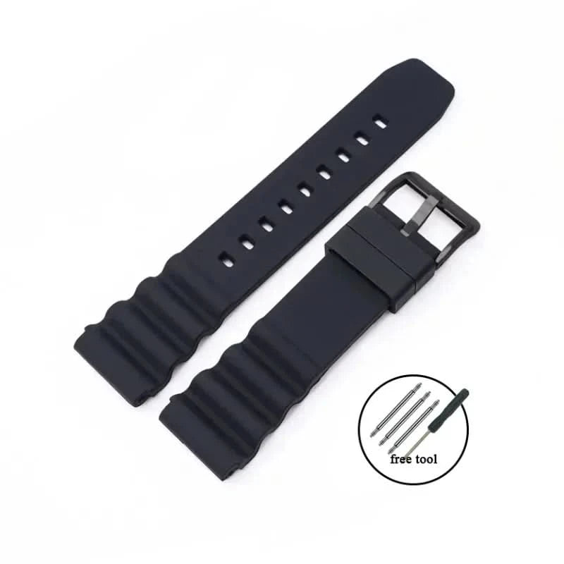 Silicone Watch Band 20mm 22mm For Rolex SUBMARINER Waterproof Diving Bracelet For Citizen For Seiko SKX007 SRP777J1 Sports Strap - M & M Global