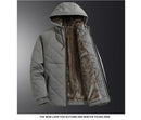 Winter Men's Fleece Warm Down Parkas Fashion Men Cotton Thick Padded Coats Men Thermal Windbreaker Hooded Overcoats Clothing