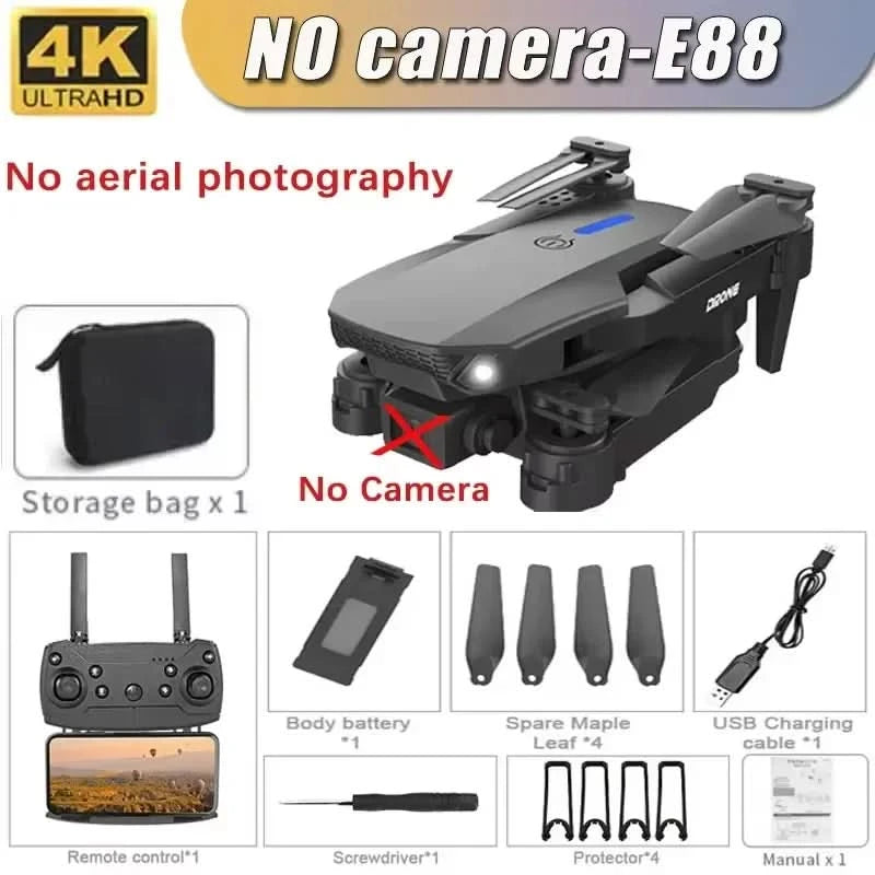 Professional Drone E88 4K Wide-Angle HD 1080P Camera WiFi FPV Height Hold Foldable RC Drone Quadrotor Helicopter Children's Toys - M & M Global