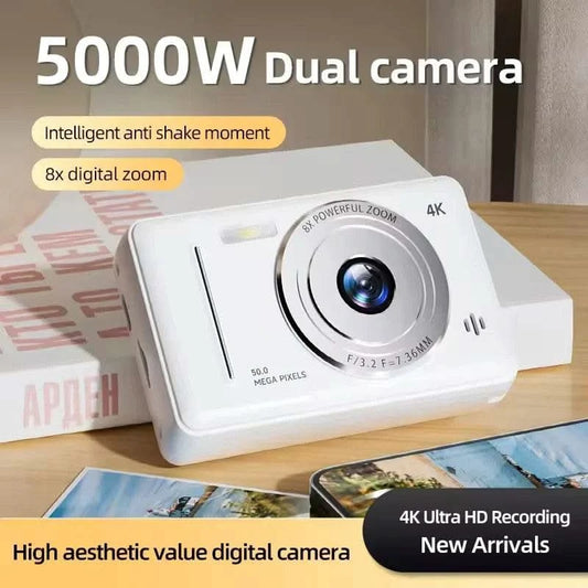 4K Digital Camera 5000W Pixel Retro CCD Portable Card Camera Entry-level Camera Dual Camera Flash 50 Million Pixels Auto Focus - M & M Global
