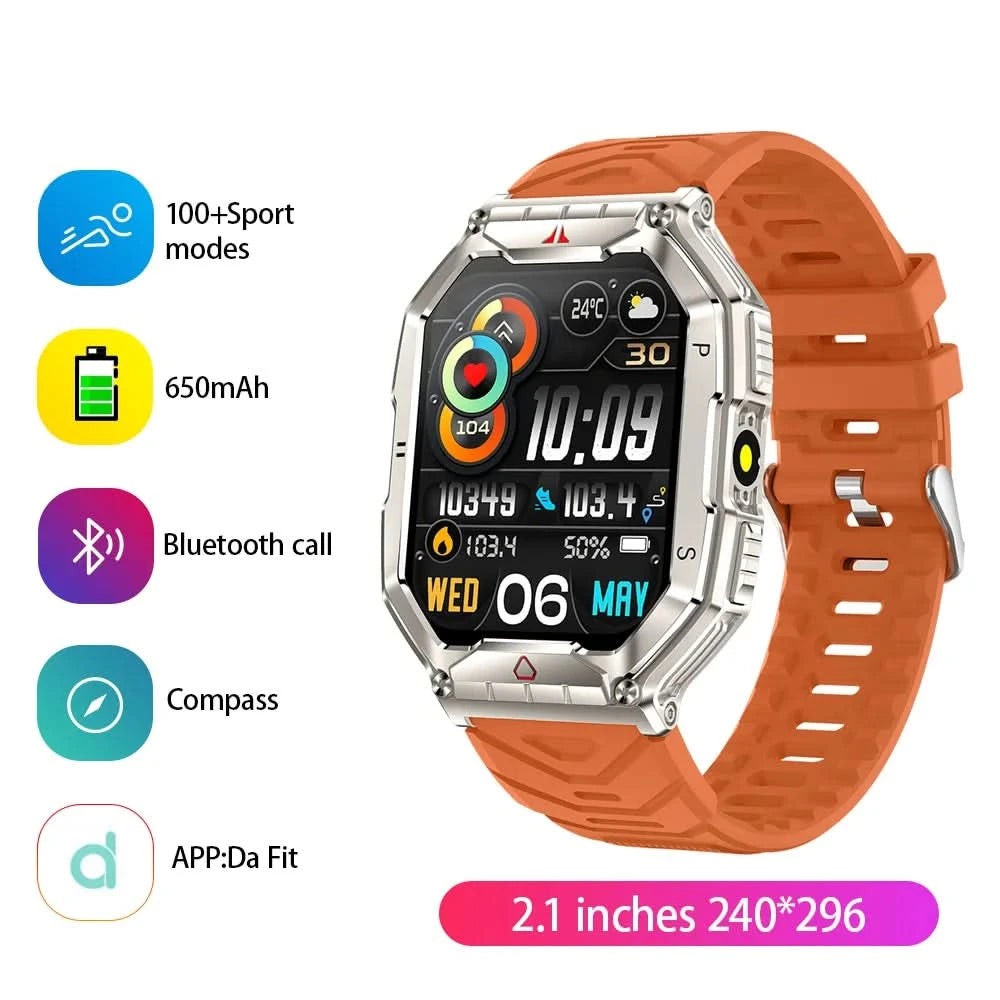 SKMEI Outdoor Sport Compass Smart Watches For Men Women 650Mah Battery 3ATM Waterproof Voice Assistant Bluetooth Call Smartｗatch - M & M Global
