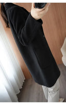 Plus Size Women's Long Sleeve Woolen Coat Pure Color Slim Fit Midi Length Spring New Style Compact Size Versatile Quality Pol...