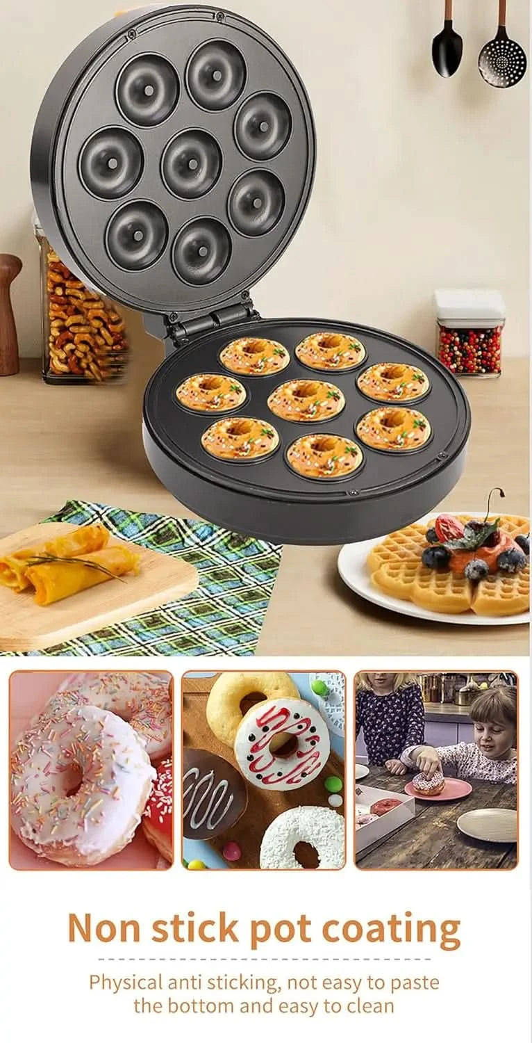 Doughnut Maker, Household Cake Breakfast Maker, Sandwich Maker, Large Eight Hole Bread Maker,Bread Maker,110V - M & M Global