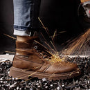 Men's Waterproof Steel Toe Work Boots High-Top Safety Shoes Slip Resistant Protective Boots Indestructible Comfort Arch Support