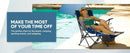 Reclining Beach Chair, 3-position adjustability with detachable detachable footrest lets, swiveling umbrella with UPF50+material