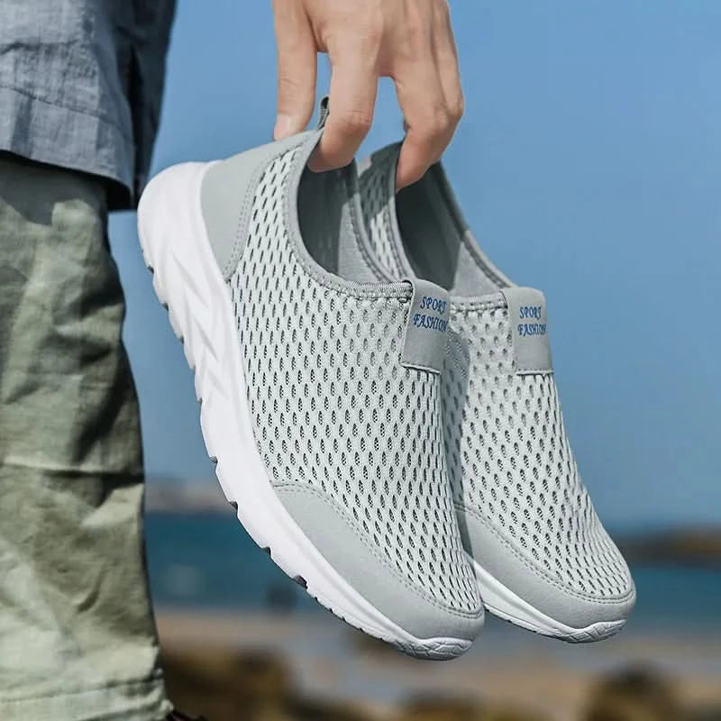 YRZL Men's Sneakers Breathable Mesh Men Casual Shoes Outdoor Non-Slip Big Size Loafers Walking Lightweight Male Tennis shoes - M & M Global