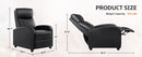 JHK Recliner Chair Massage Sofa Fabric Theater Lumbar Support Adjustable Modern Padded Seat Backrest Living Room Home Grey