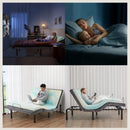JHK Electric Queen Size Bed Ergonomic Adjustable Bed Frame with Wireless Remote Zero Gravity Bed with 2 USB Ports For Bed Room