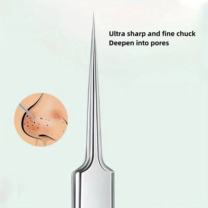 Fine Tip Stainless Steel Acne Clip, Acne Removal Tweezers, Facial Blackhead Extraction Facial Cleansing Skin Care Tools - M & M Global
