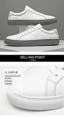 Italian Genuine Leather Men's Shoes 2024 Designer White Shoes Comfy Walking Shoes Lace-up Business Outdoor Zapatos Para Hombre - M & M Global