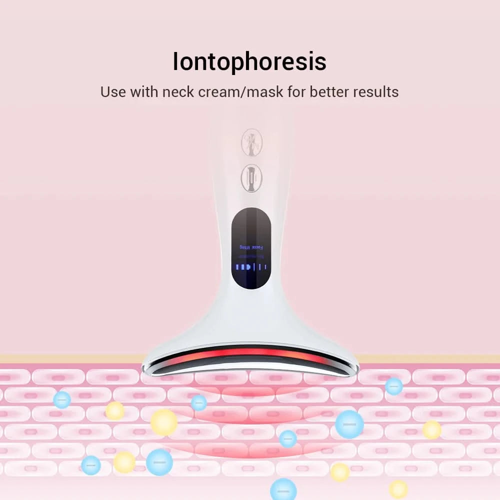 Neck Beauty Device EMS Microcurrent Chin Facial Lifting LED Firming Rejuvenation Anti Wrinkle Skin Care Face Massager - M & M Global