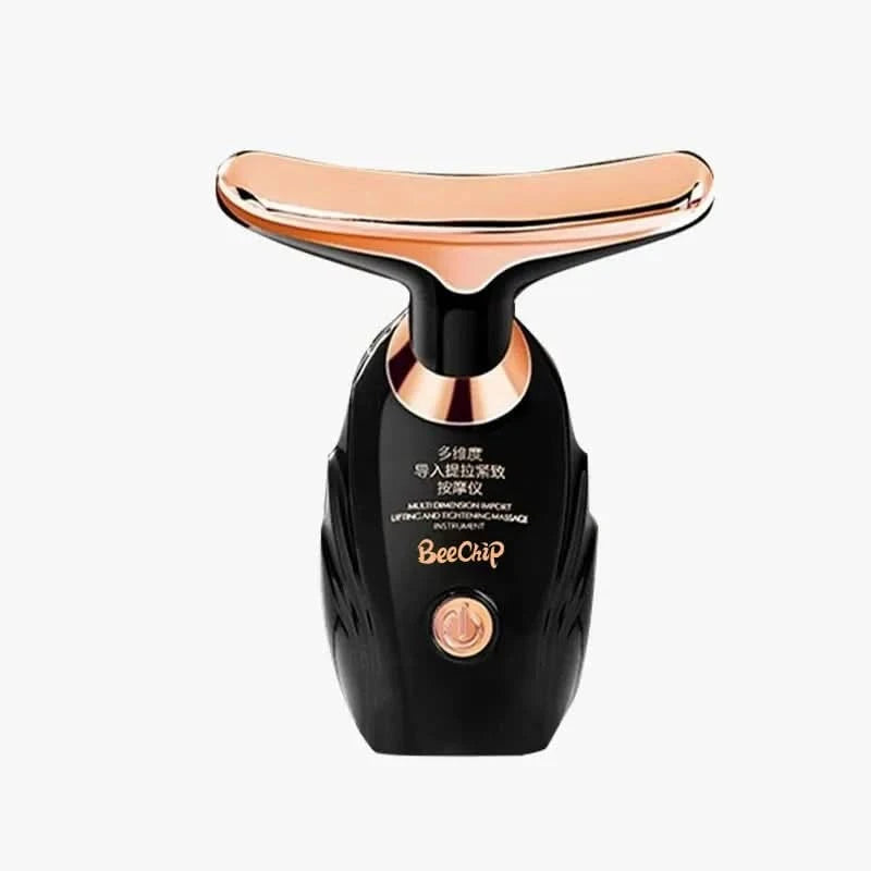 Gold Electric Facial Beauty Instrument Lifting And Firming Facial Eye Massager Household Vibration Ultrasonic Massager - M & M Global