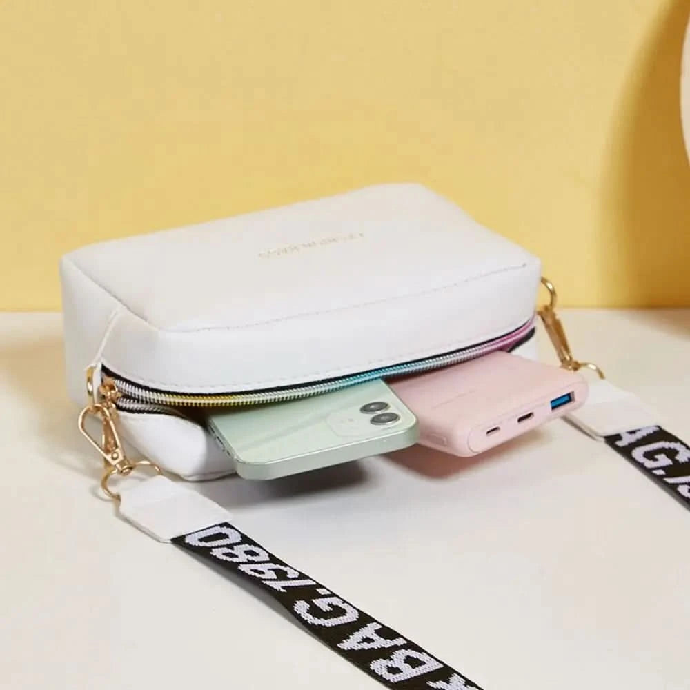 Women Handbag and Purse Simple Designer Fashion Casual Messenger Bag Wide Strap Shoulder Bag Female Small Phone Crossbody Bag - M & M Global
