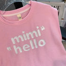 New 4 -14 Years  Summer Girls Clothing Set Letter Print Sleeveless T-shirt + Heart Shorts Pants 2pcs Suit Kids Leisure Outfit - M & M Global