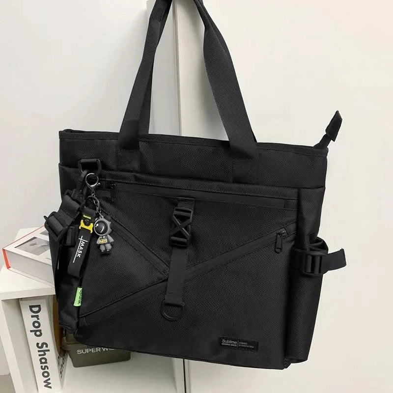 Japanese tooling style ballistic nylon tote bag men's shoulder commuter messenger bag large capacity computer handbag briefcase - M & M Global